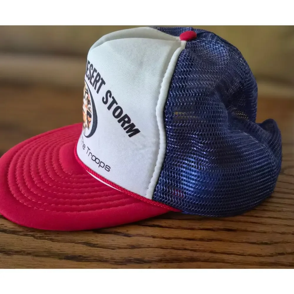 Vintage 1991 Operation Desert Storm Support The Troops Trucker Hat Nissin Cap